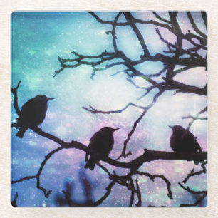 Birds on a Branch - Starlight Glass Coaster