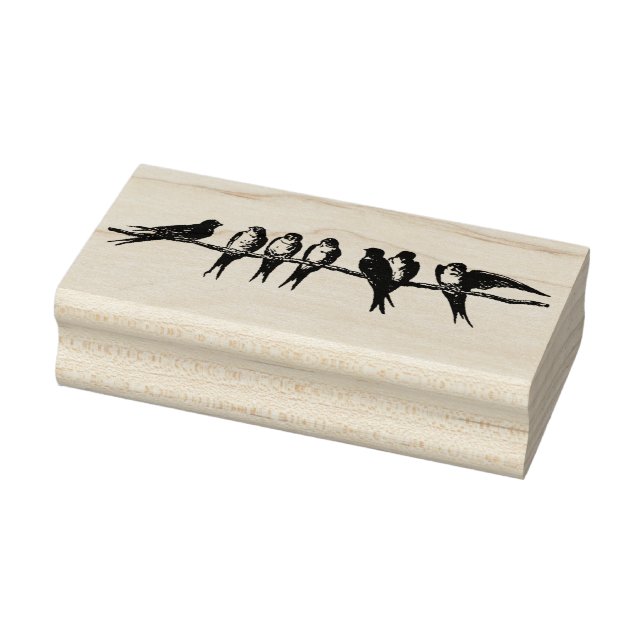 Birds on a Branch Vintage Rubber Art Stamp (Stamp)