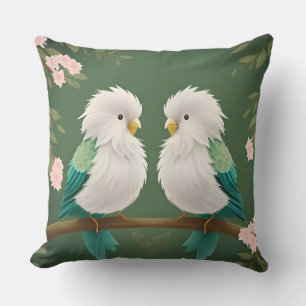 Birds on a Cherry Blossom Branch Cushion