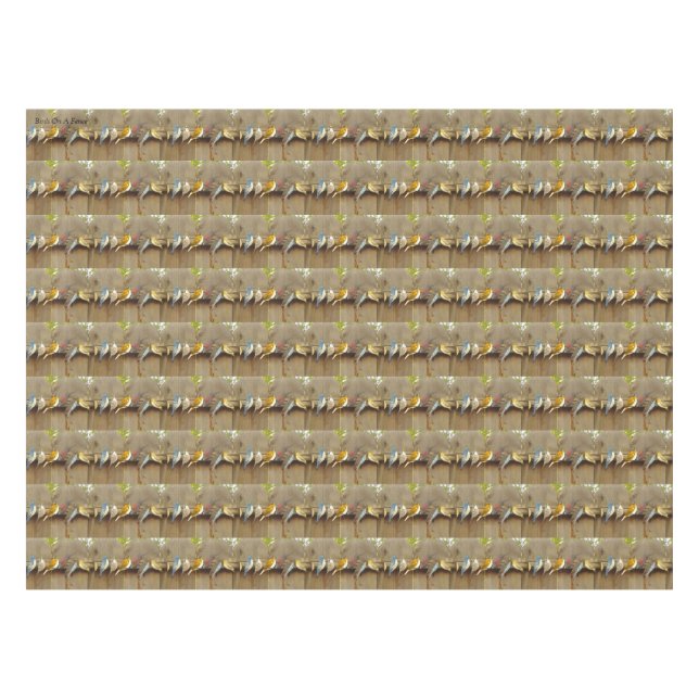 Birds On A Fence - Rustic Tablecloth (Front (Horizontal))