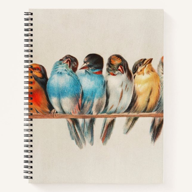 Birds on a Perch Spiral Notebook  (Front)