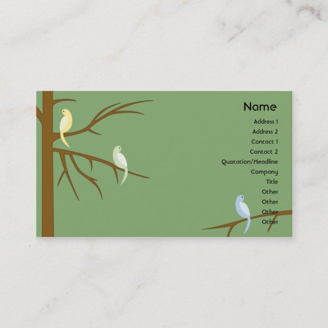 Birds on a Tree - Business Card (Front)