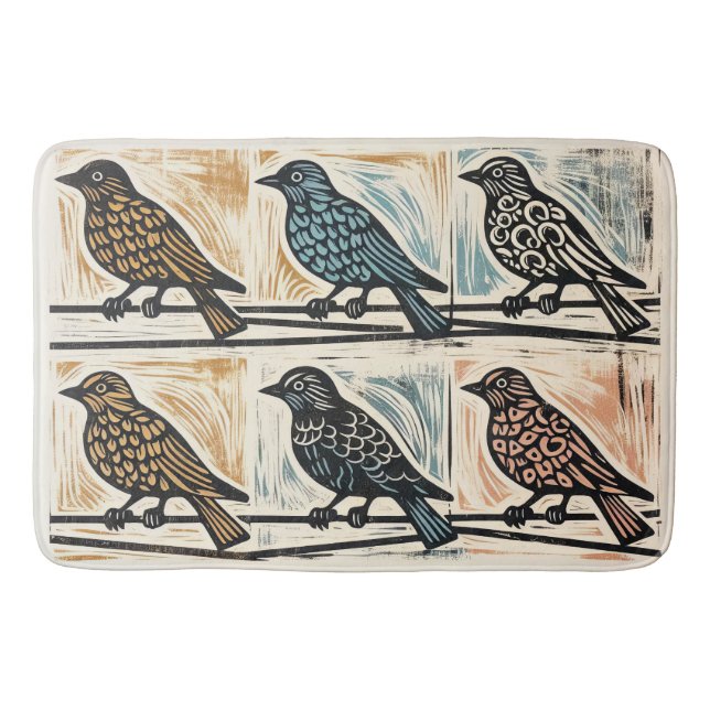 Birds On A Wire Bath Mat (Front)