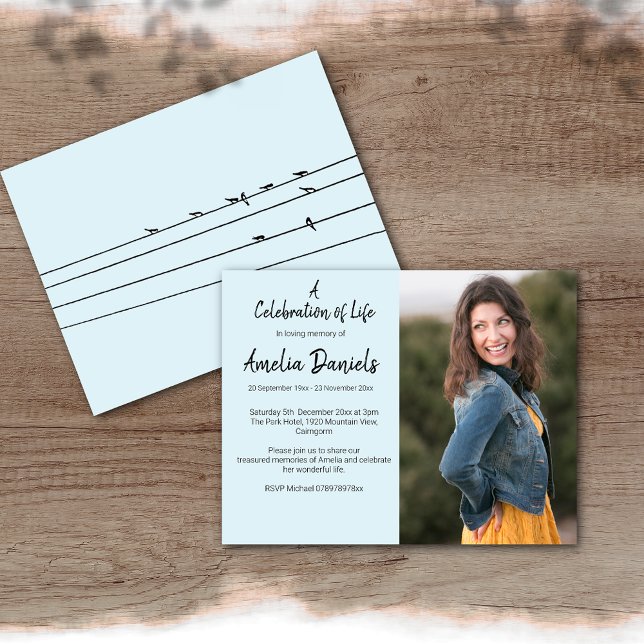 Birds on a wire Celebration of Life Card (Creator Uploaded)