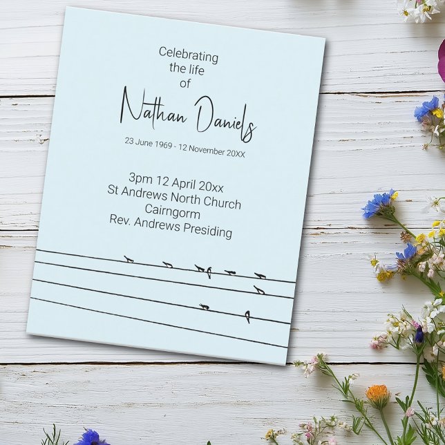 Birds on a Wire Celebration Of Life Program Card (Creator Uploaded)