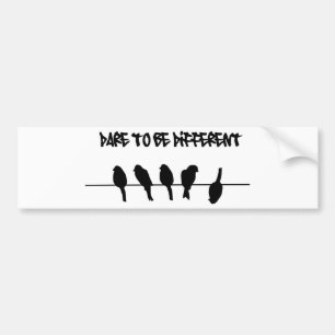 Birds on a wire – dare to be different bumper sticker