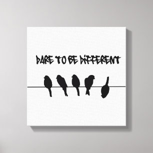 Birds on a wire – dare to be different canvas print