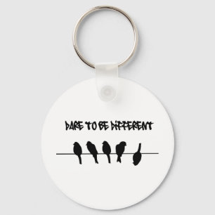 Birds on a wire – dare to be different key ring