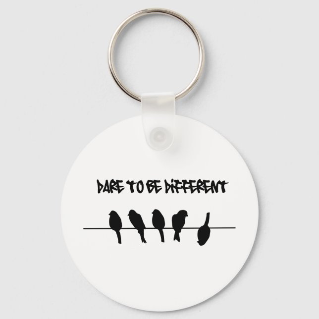 Birds on a wire – dare to be different key ring (Front)