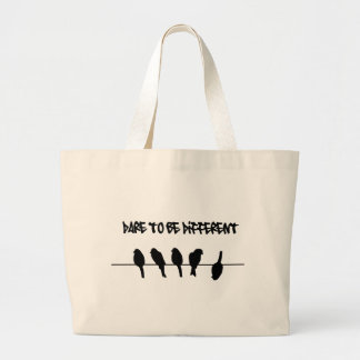 Birds on a wire – dare to be different large tote bag