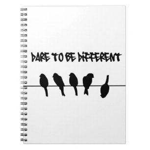 Birds on a wire – dare to be different spiral notebook