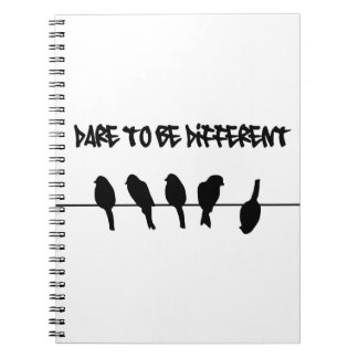Birds on a wire – dare to be different spiral notebook