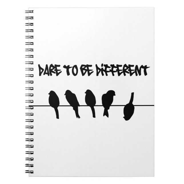 Birds on a wire – dare to be different spiral notebook (Front)