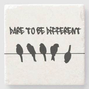 Birds on a wire – dare to be different stone coaster