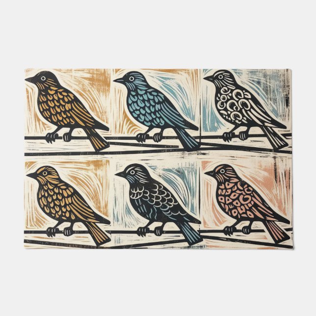 Birds On A Wire Doormat (Front)