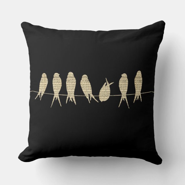 Birds on a wire pillow (Front)