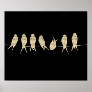 Birds On A Wire Poster