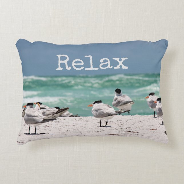 Birds on Beach Relax Decorative Cushion (Front)