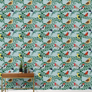 Birds On Branches Wallpaper