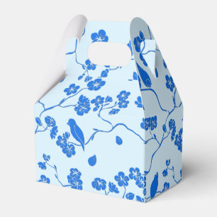 Birds on Cherry Blossoms Blue on Blue Favour Box