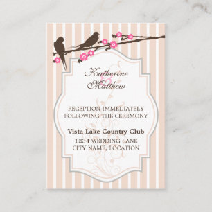 Birds on Flowering Sakura Reception Cards