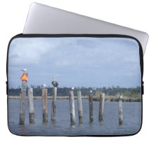 Birds on Posts in Lake