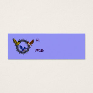 Birds On Purple Flower Wreath Photo Gift Tag