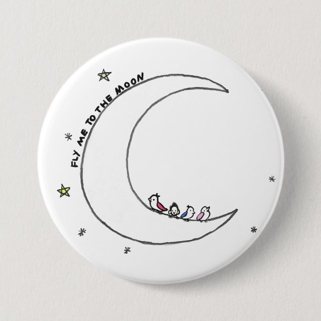 Birds on the Moon pin (Front)