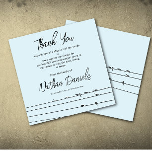 Birds on Wire Funeral Thank You Cards