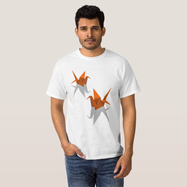 Birds Origami Paper T-Shirt (Front Full)