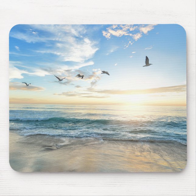 birds over the beach mouse pad (Front)