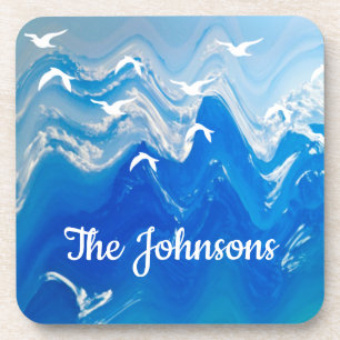 Birds over the Sea Waves Coaster