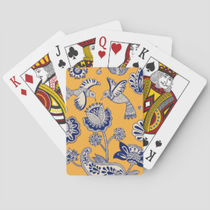 Birds Paisley Flowers Vintage Pattern Playing Cards