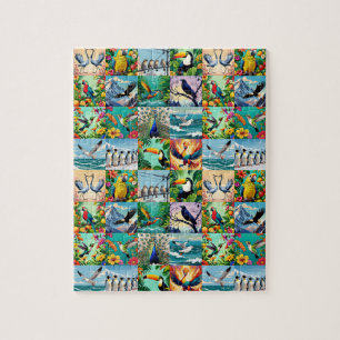 Birds Patchwork Pattern Jigsaw Puzzle