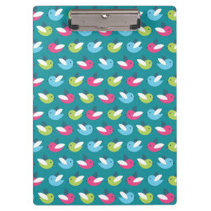 Birds pattern Blue Clipboard