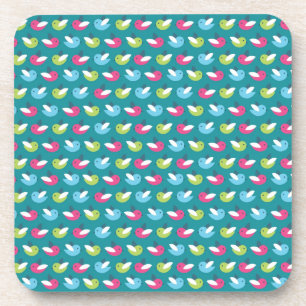 Birds pattern Blue Coaster