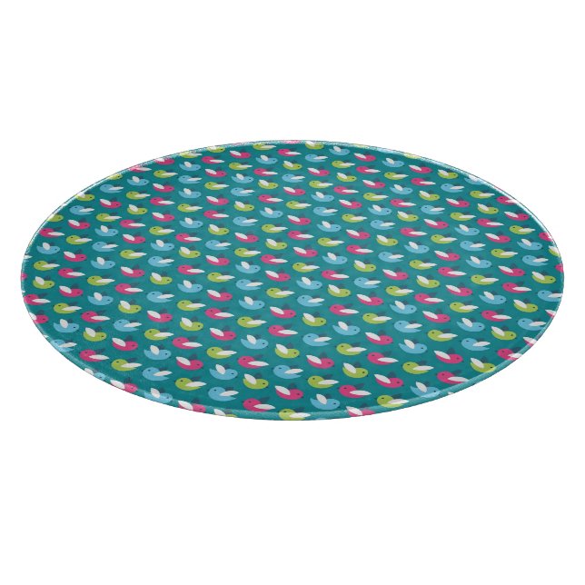 Birds pattern Blue Cutting Board (Corner)