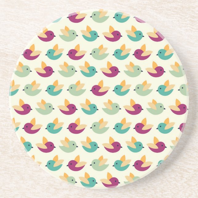 Birds pattern coaster (Front)