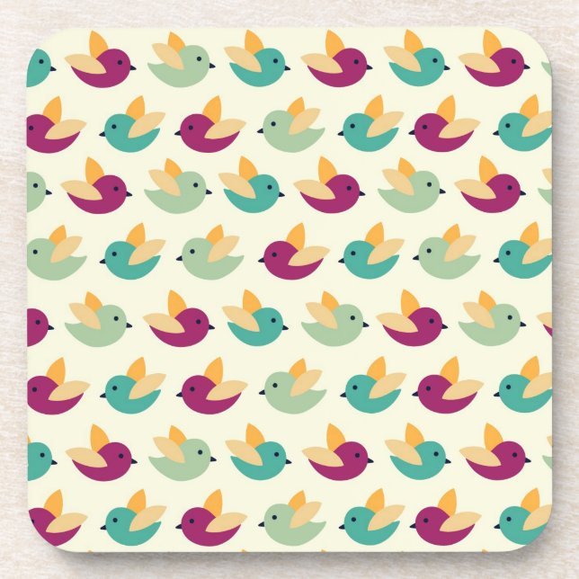 Birds pattern coaster (Front)