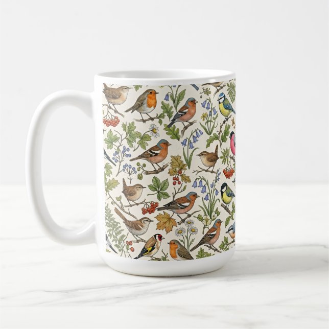 Birds Pattern Coffee Mug (Left)