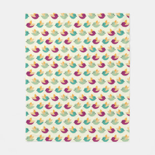 Birds pattern fleece blanket