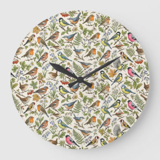 Birds Pattern Large Clock