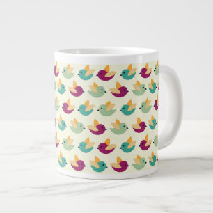 Birds pattern large coffee mug
