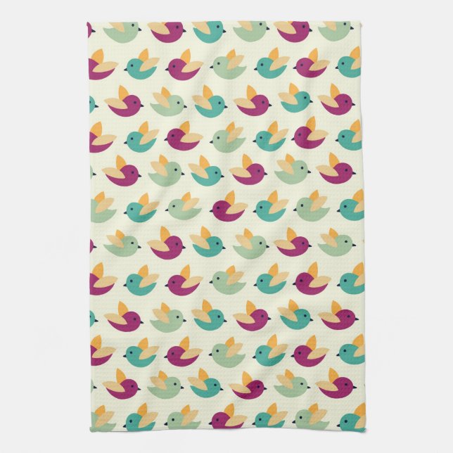 Birds pattern tea towel (Vertical)