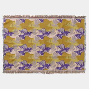 Birds Pattern Tesselation Purple Ochre T Blanket 3