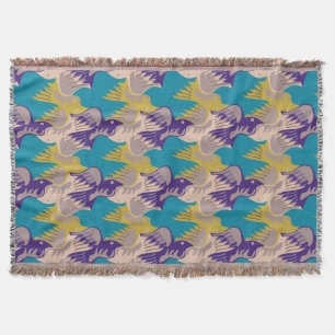 Birds Pattern Tesselation Turquoise T Blanket 2