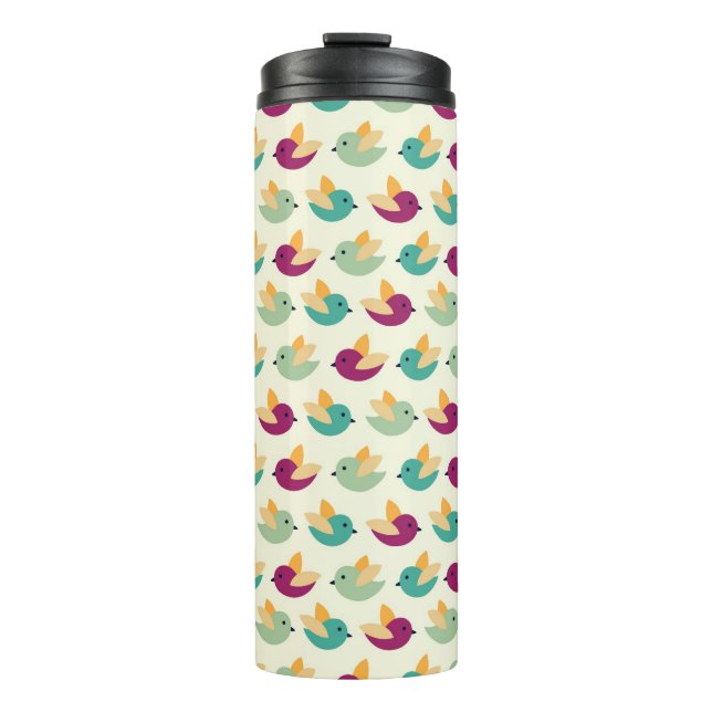 Birds pattern thermal tumbler (Front)