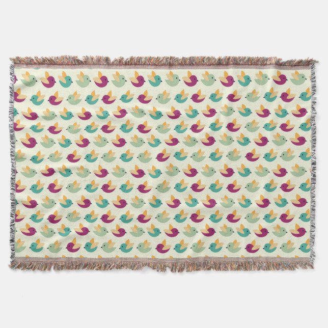 Birds pattern throw blanket (Front)