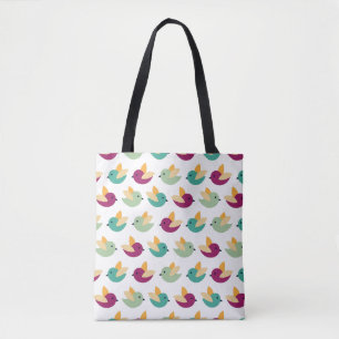 Birds pattern tote bag