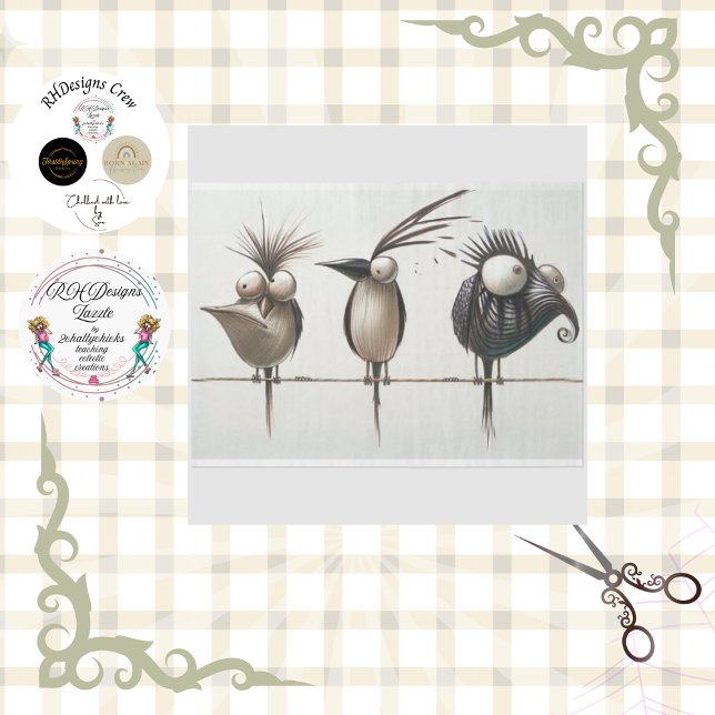 Birds Perched on a Line Decoupage  Tissue Paper (Creator Uploaded)